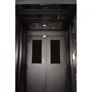 Containment system split hinged door for DC series cabinets